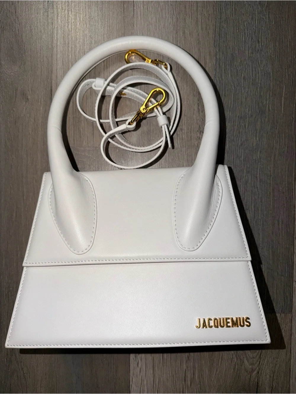 Jacquemus Le Grand Chiquito White Leather Top Handle Bag 🤍✨ - Picture 3 of 9